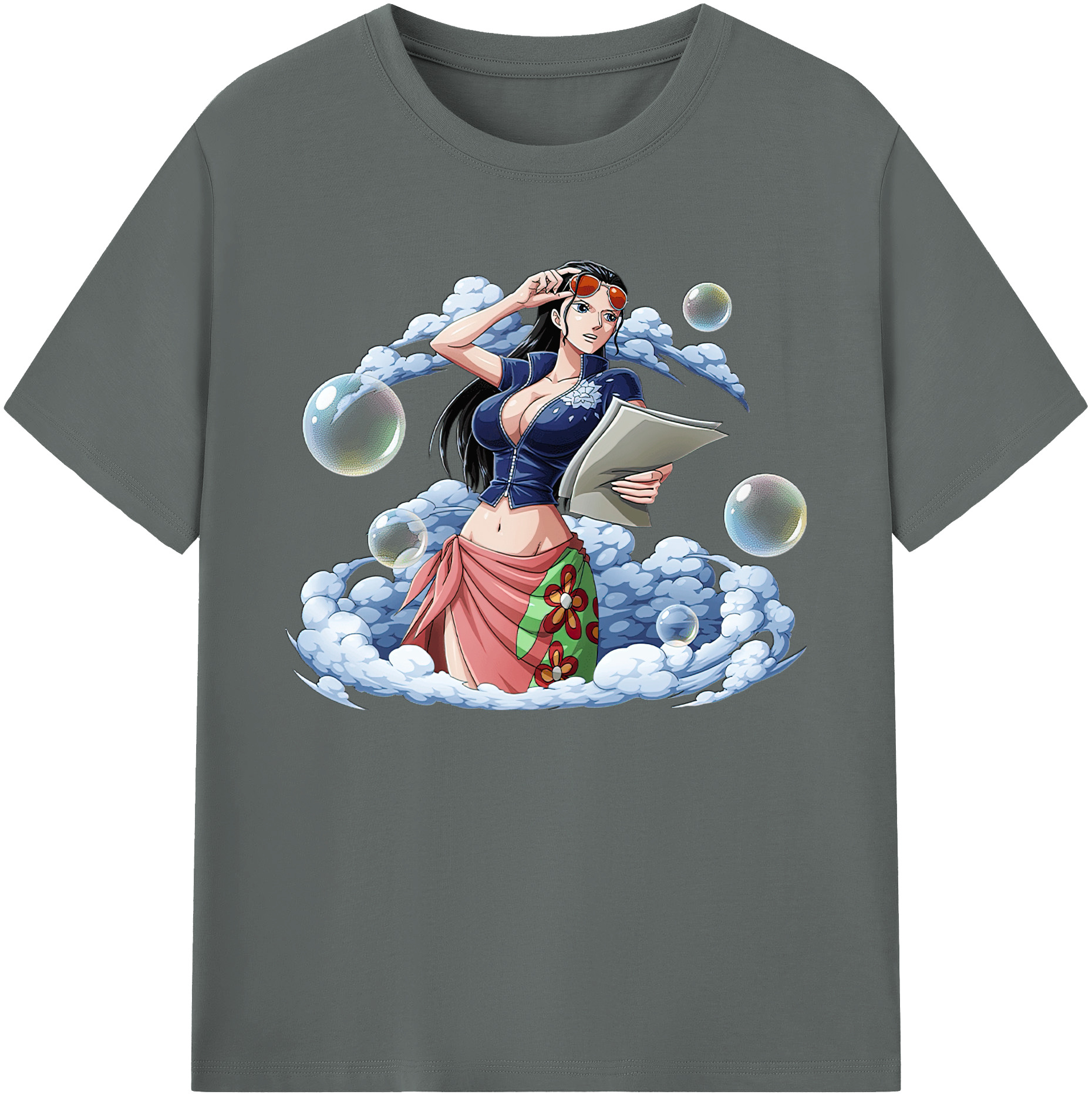 ワンピース ニコ・ロビン ONE PIECE Nico Robin 綿100％ メンズ半袖Tシャツ｜肌触りやわらか＆通気性